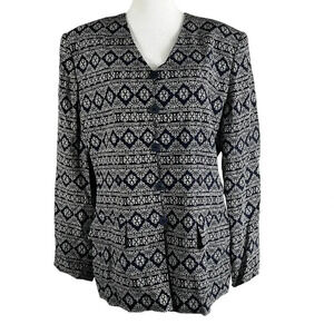 vintage KASPER & COMPANY A.S.L. Silk Button Up Blazer - Size 12 NWT